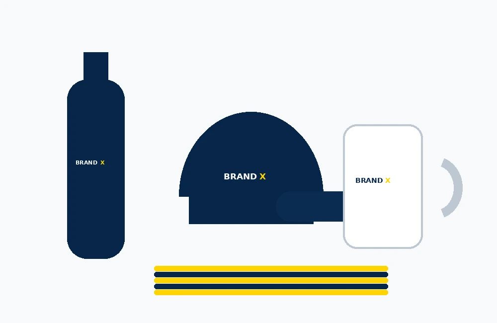 Brand X promotional merchandise mockup