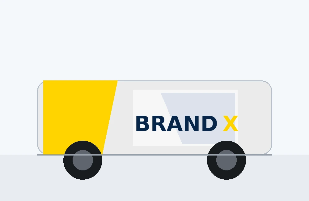 Brand X vehicle graphics mockup